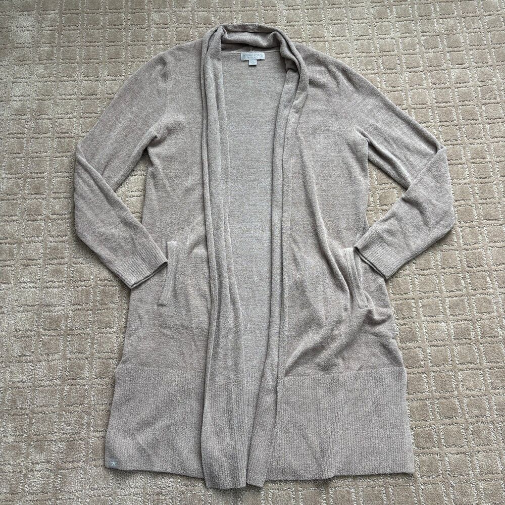Barefoot Dreams Cozy Chic Ultra Lite Cardigan Robe Womens S Beige Soft Long Warm